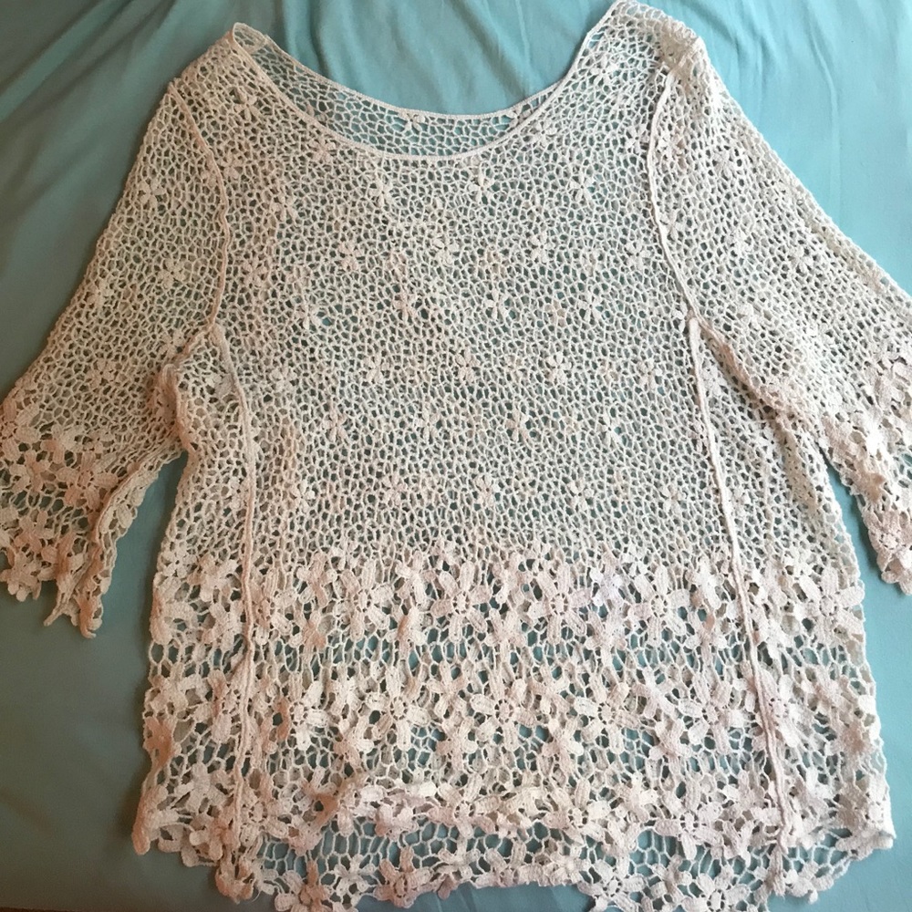 sheer blouse cream